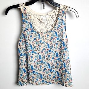 Delia's Floral and Lace Crop Tank style top sz-small